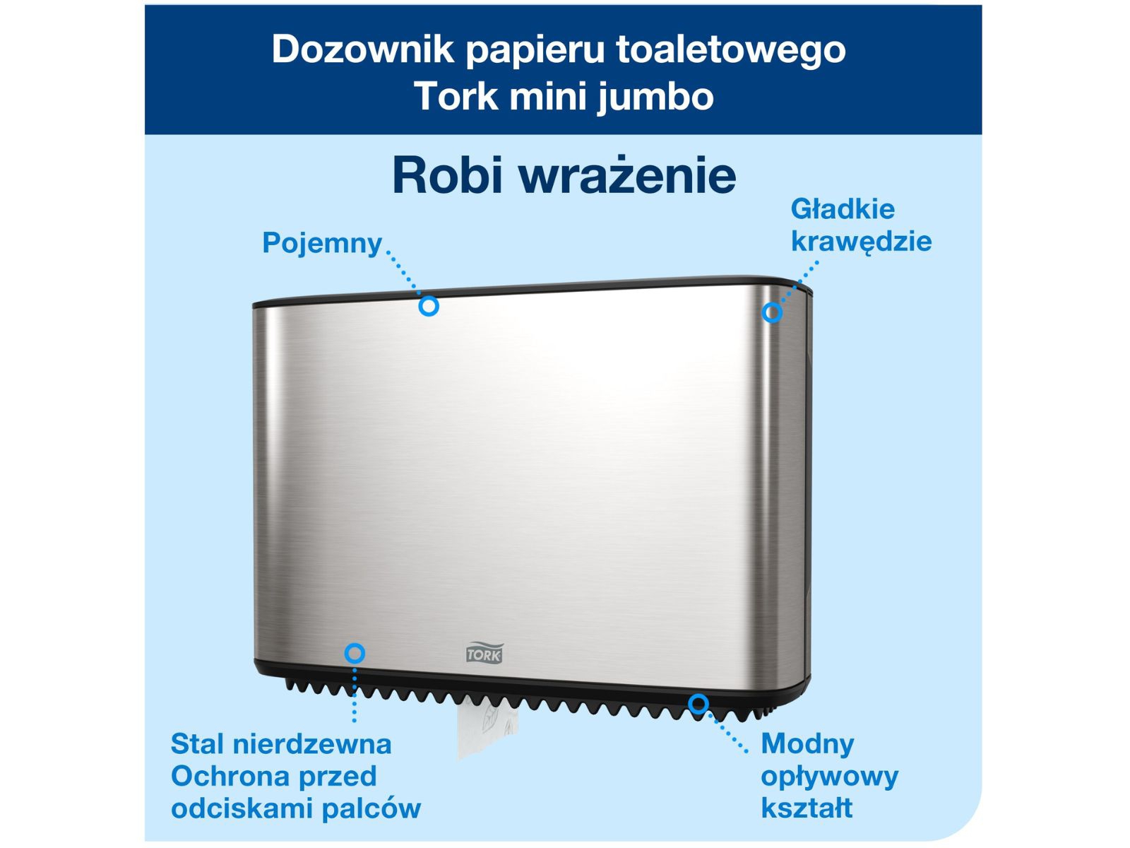 Dozownik papieru toaletowego T2 Tork 460006 STAL